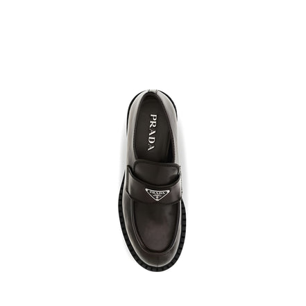 Prada Brown Calf Leather Slip-On Loafers