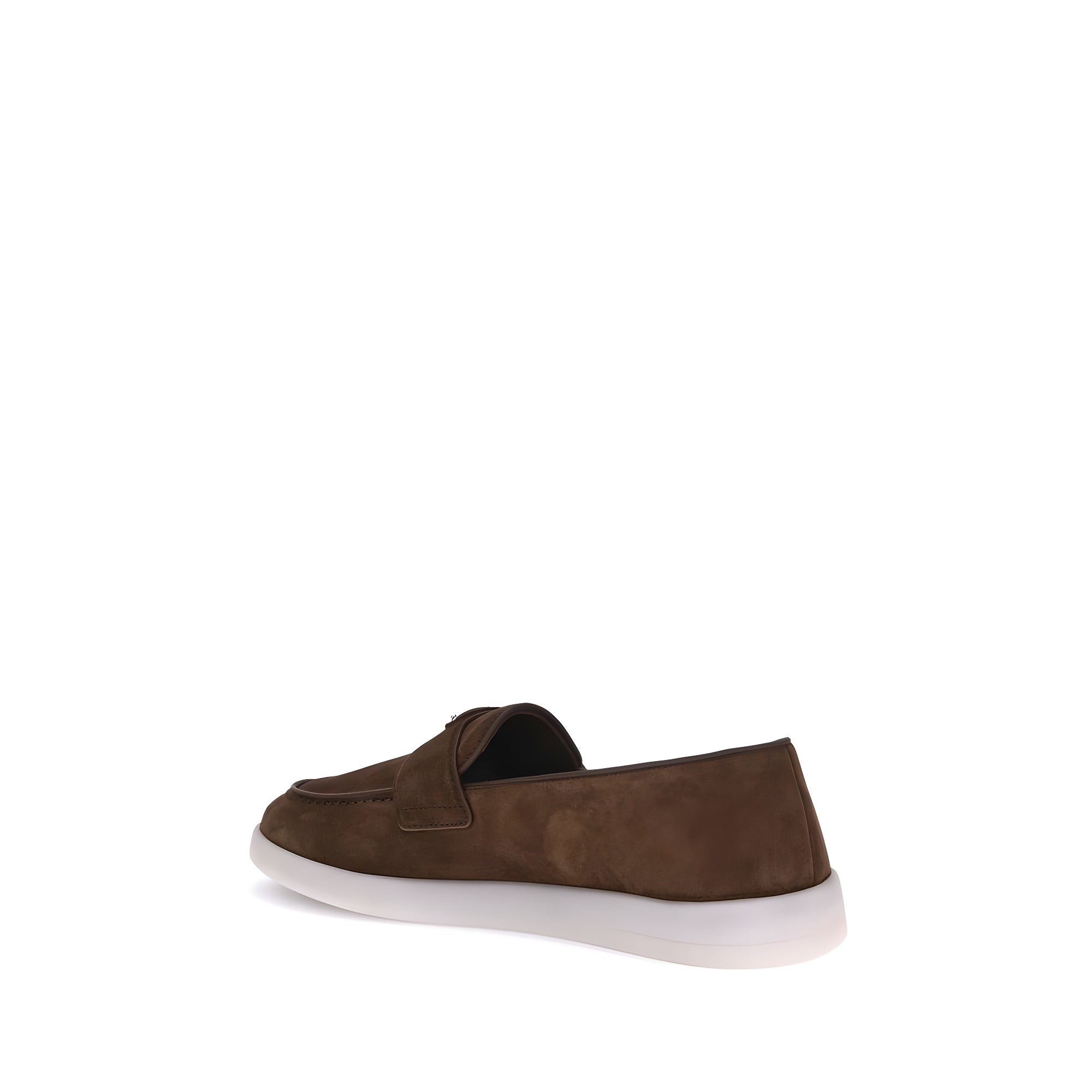 Prada Brown Calf Leather Slip-On Loafers