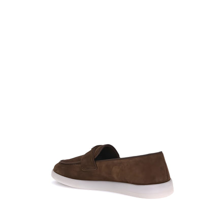 Prada Brown Calf Leather Slip-On Loafers