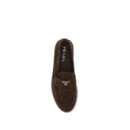 Prada Brown Calf Leather Slip-On Loafers