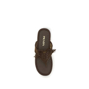Prada Brown Flat Sandals