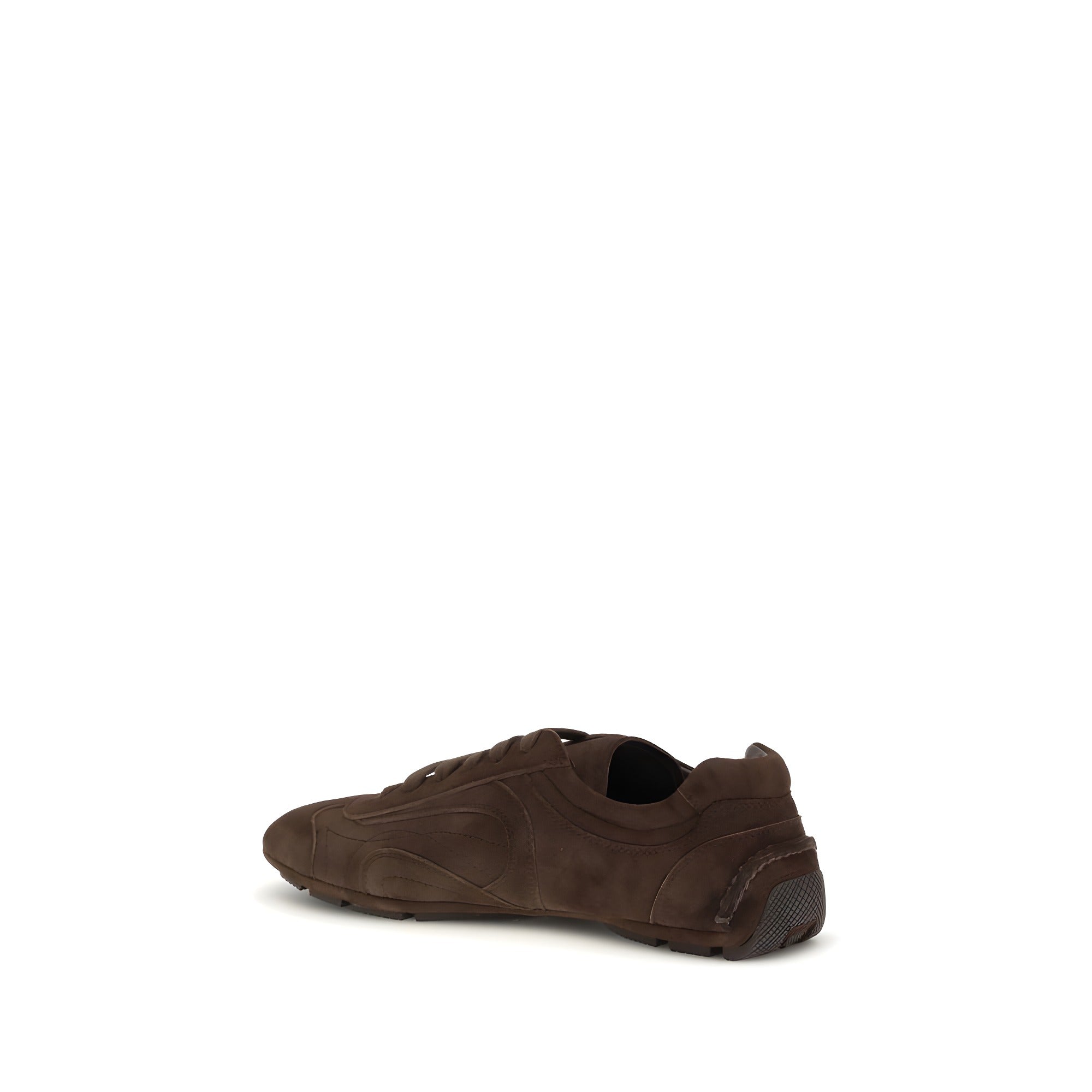 Prada Brown Lamb Athletic Sneakers