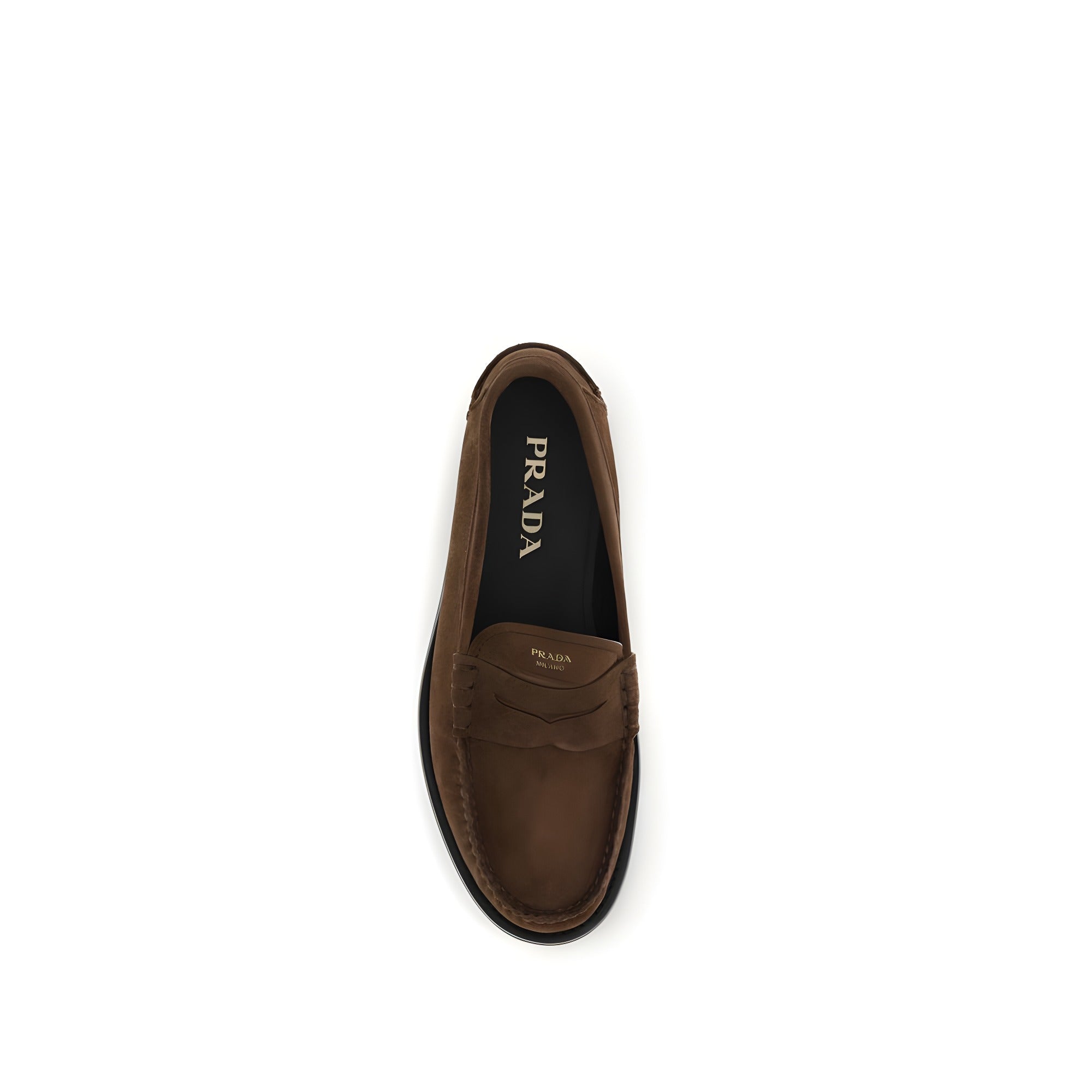 Prada Brown Suede Leather Slip-On Loafers