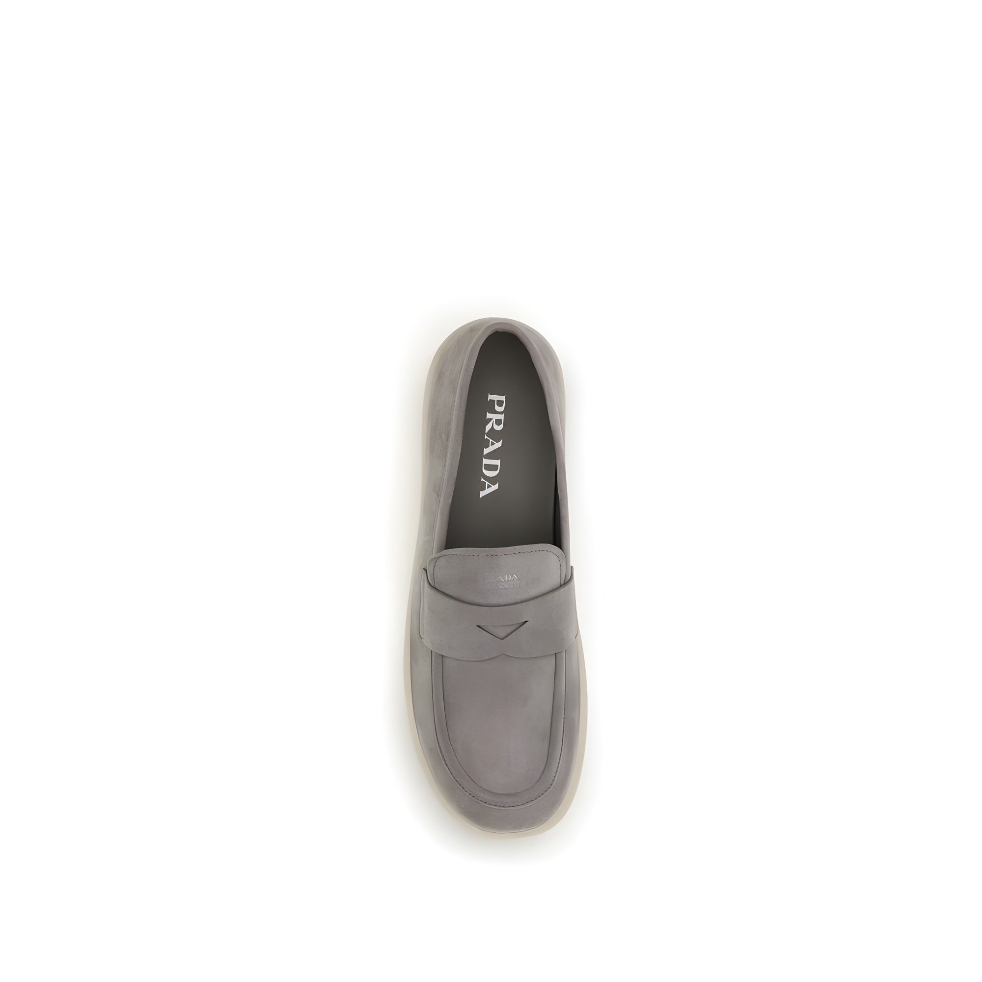 Prada Gray Slip-On Loafers