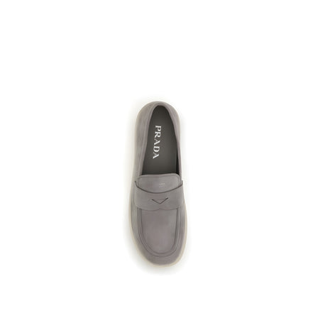 Prada Gray Slip-On Loafers