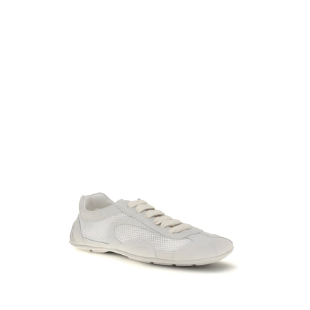 Prada White Fabric Low Top Sneakers
