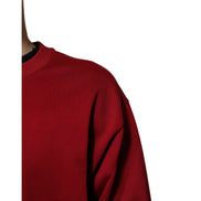 Pull Ras du Cou en Coton Rouge avec Logo Gaufré Dolce & Gabbana