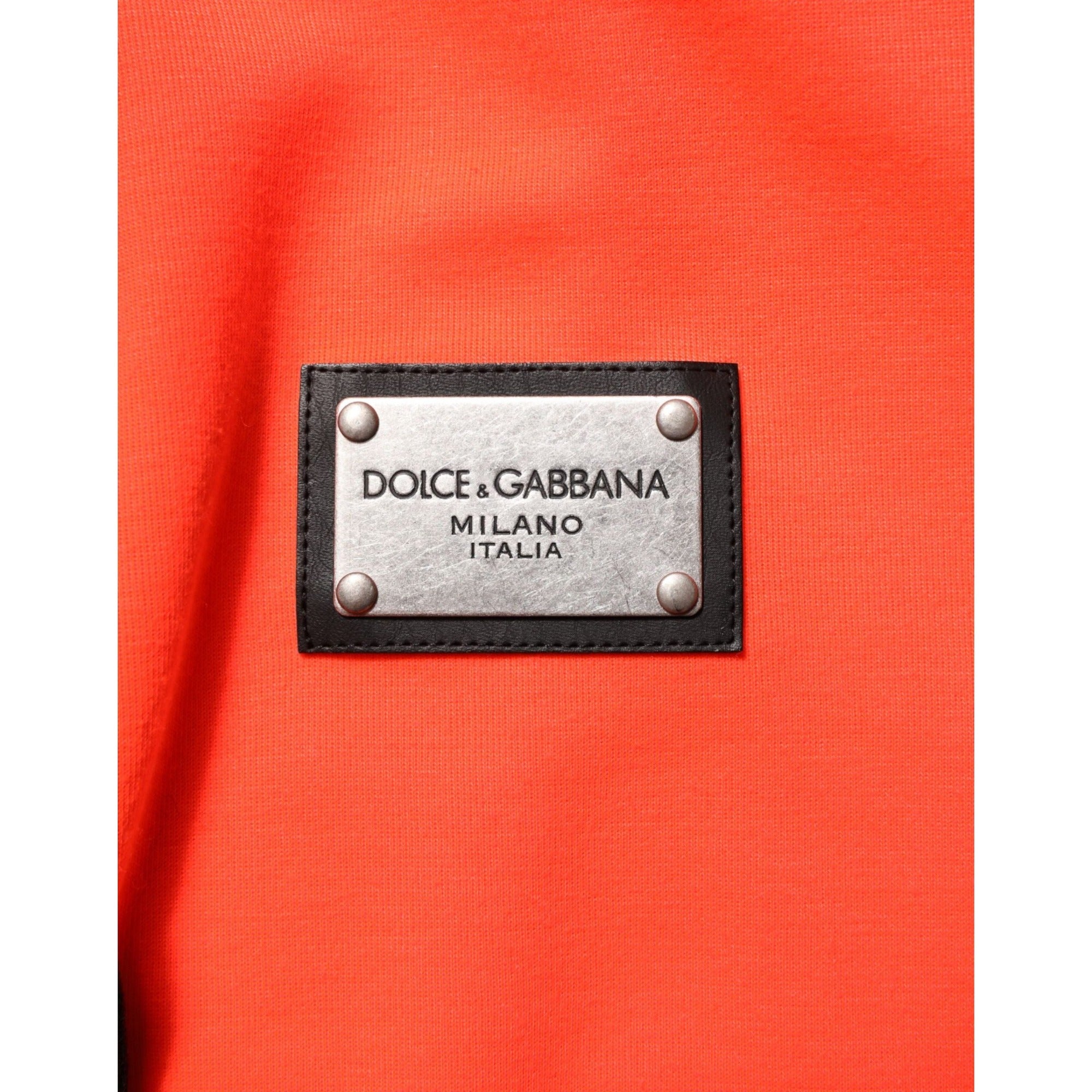 Dolce & Gabbana Red Fluorescent Logo Patch Hoodie
