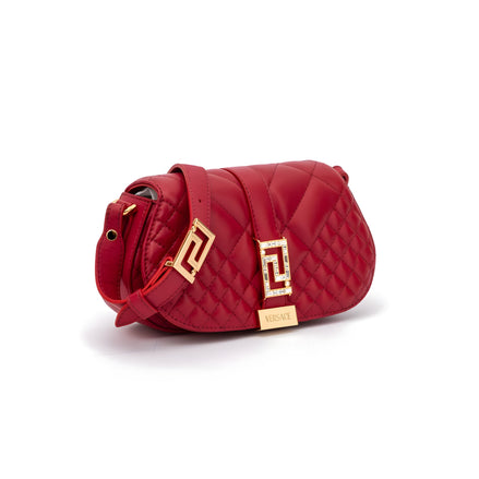 Sac à bandoulière matelassé en cuir rouge Versace
