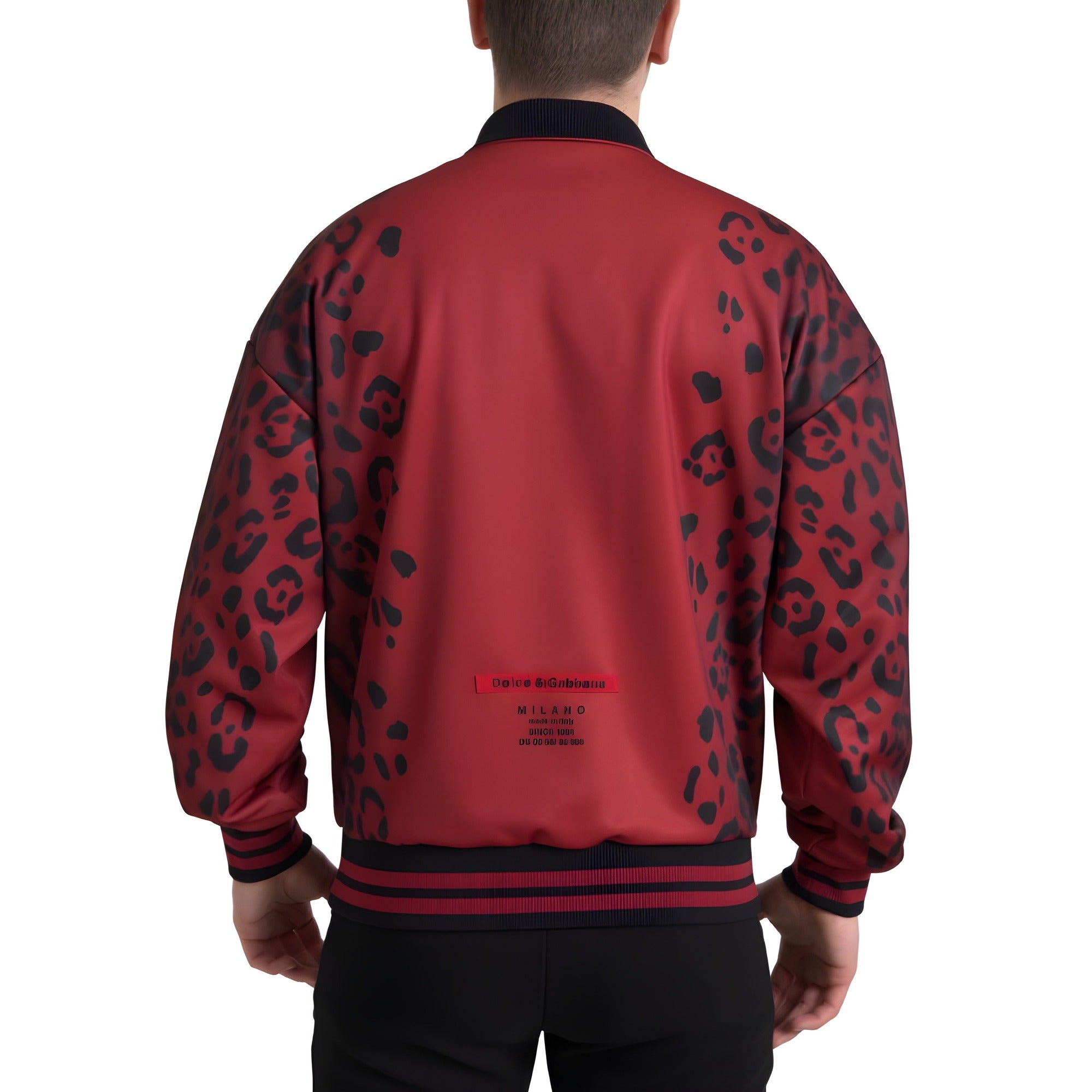 Bomber Dolce & Gabbana en polyester léopard rouge à fermeture éclair intégrale