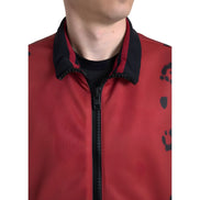 Bomber Dolce & Gabbana en polyester léopard rouge à fermeture éclair intégrale