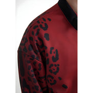 Bomber Dolce & Gabbana en polyester léopard rouge à fermeture éclair intégrale