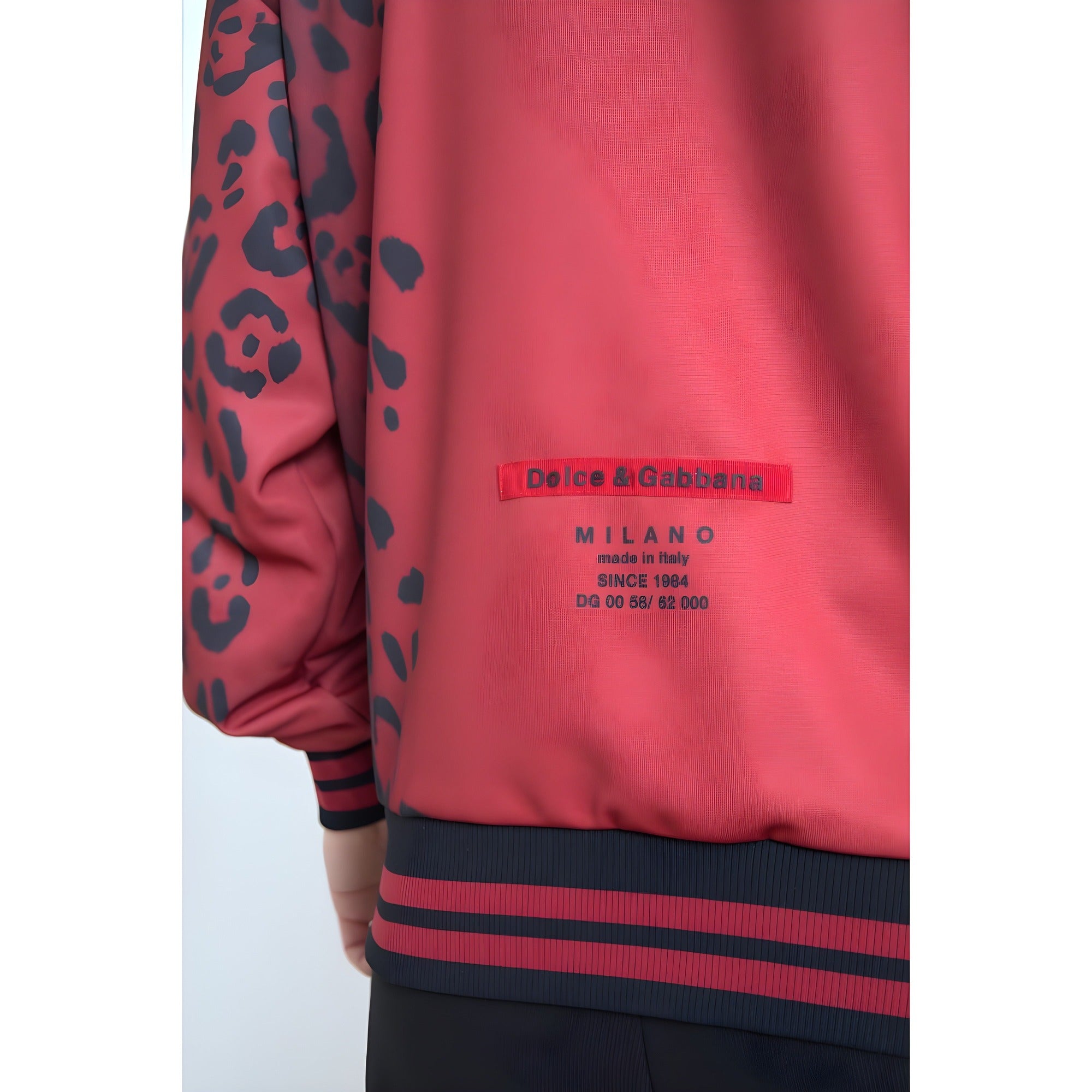 Bomber Dolce & Gabbana en polyester léopard rouge à fermeture éclair intégrale