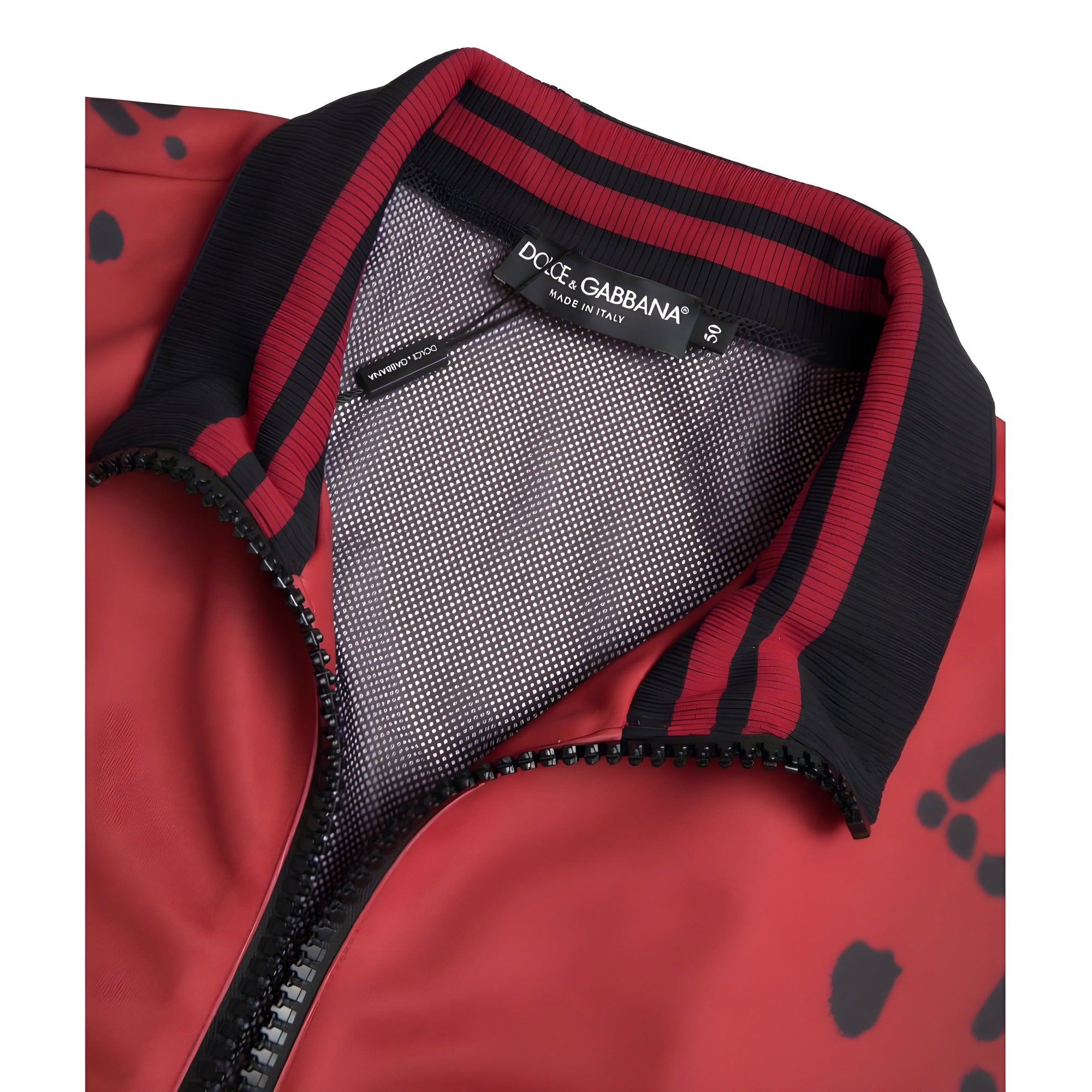 Bomber Dolce & Gabbana en polyester léopard rouge à fermeture éclair intégrale