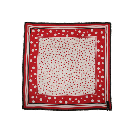 Dolce & Gabbana Red Polka Dot Print Square Stole 130cm x 130cm Scarf