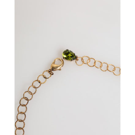 Collier fantaisie Dolce & Gabbana rose rouge floral orné de cristaux
