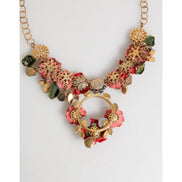 Collier fantaisie Dolce & Gabbana rose rouge floral orné de cristaux