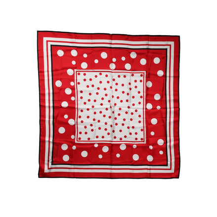 Dolce & Gabbana Red White Polka Dot Square Foulard 90cm x 88cm Scarf
