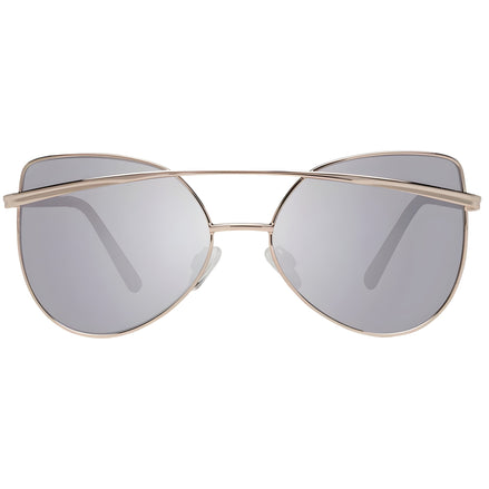 Cat-eye sunglasses with gold metal frame and mirrored lenses, modern fashion accessory