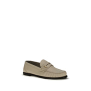 Saint Laurent Beige Calf Leather Slip-On Loafers