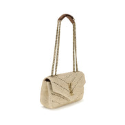Saint Laurent Beige Raffia Shoulder Bag