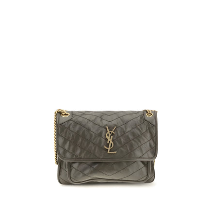 Saint Laurent Bicolor Calf Leather Niki Shoulder Bag