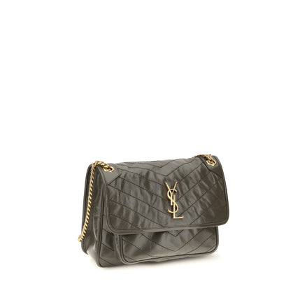 Saint Laurent Bicolor Calf Leather Niki Shoulder Bag