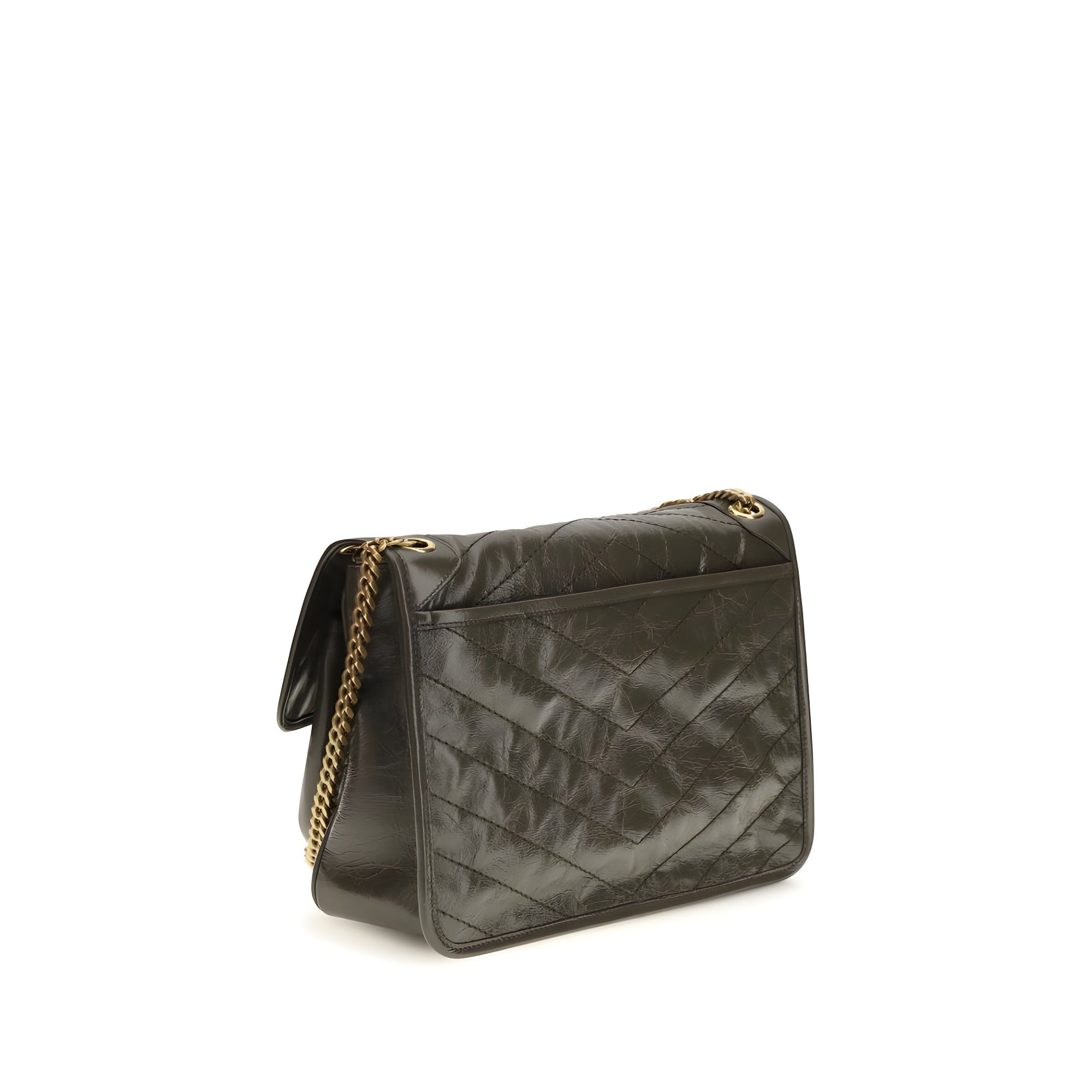 Saint Laurent Bicolor Calf Leather Bos Taurus Shoulder Bag