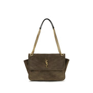 Saint Laurent Bicolor Suede Leather Shoulder Bag
