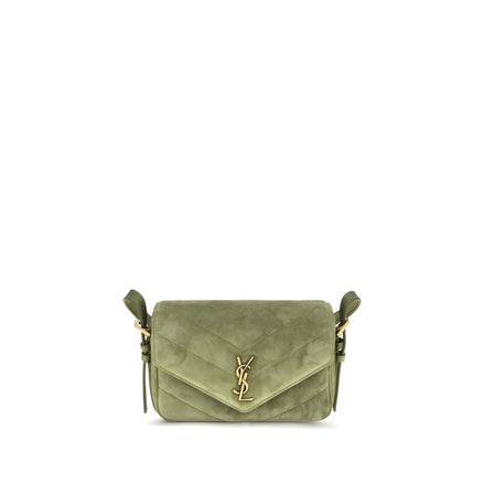 Saint Laurent Bicolor Suede Shoulder Bag
