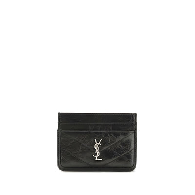 Saint Laurent Black Calf Leather Card Holder