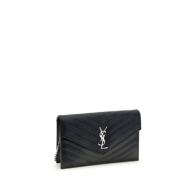Saint Laurent Black Calf Leather Wallet