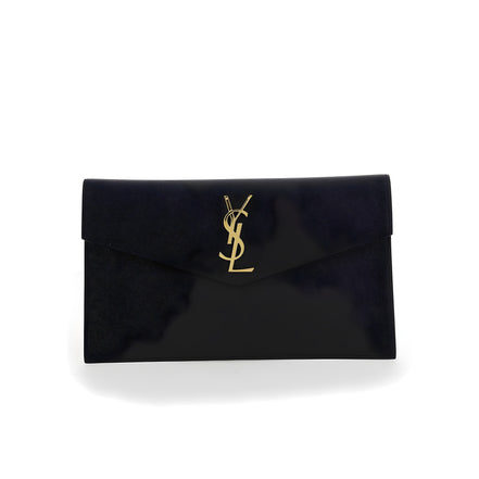 Saint Laurent Black Calf Leather Clutch Bag
