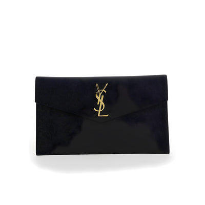 Saint Laurent Black Calf Leather Clutch Bag
