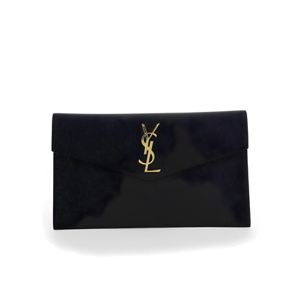 Saint Laurent Black Calf Leather Clutch Bag