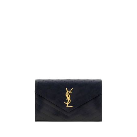 Saint Laurent Black Calf Leather Shoulder Bag