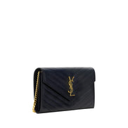 Saint Laurent Black Calf Leather Shoulder Bag