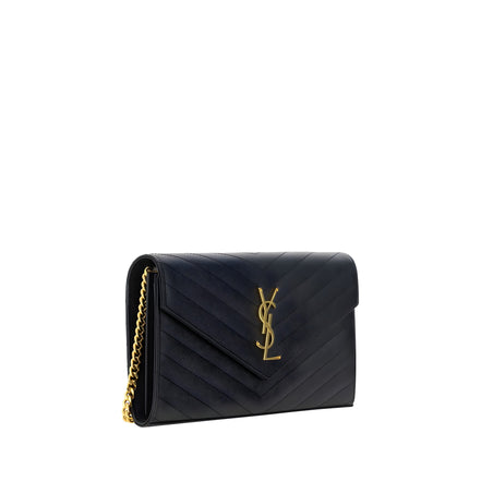 Saint Laurent Black Calf Leather Shoulder Bag