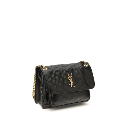 Saint Laurent Black Calf Leather Shoulder Bag