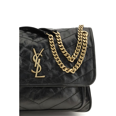 Saint Laurent Black Calf Leather Shoulder Bag