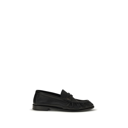 Saint Laurent Black Calf Leather Slip-On Loafers