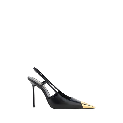 Saint Laurent Black Lambskin High Heel Pumps