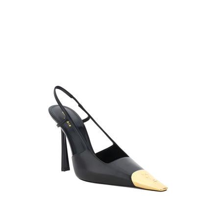 Saint Laurent Black Lambskin High Heel Pumps