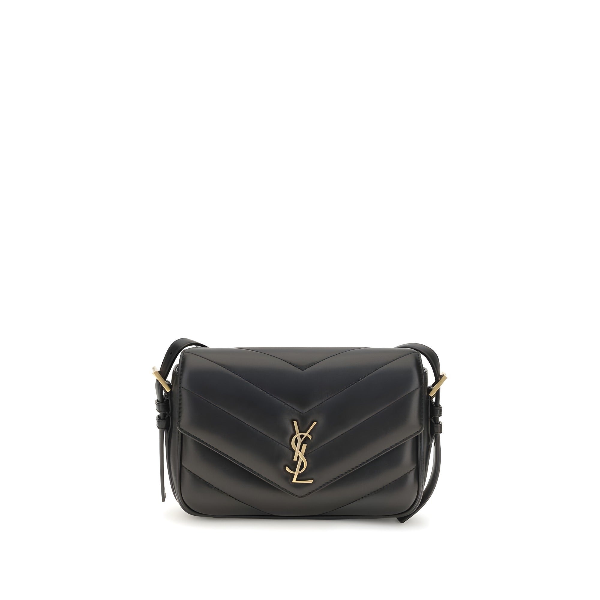 Saint Laurent Black Lambskin Shoulder Bag