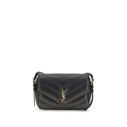 Saint Laurent Black Lambskin Shoulder Bag