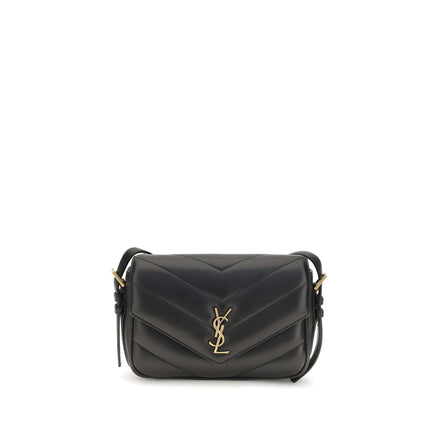 Saint Laurent Black Lambskin Shoulder Bag