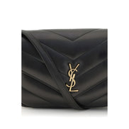 Saint Laurent Black Lambskin Shoulder Bag