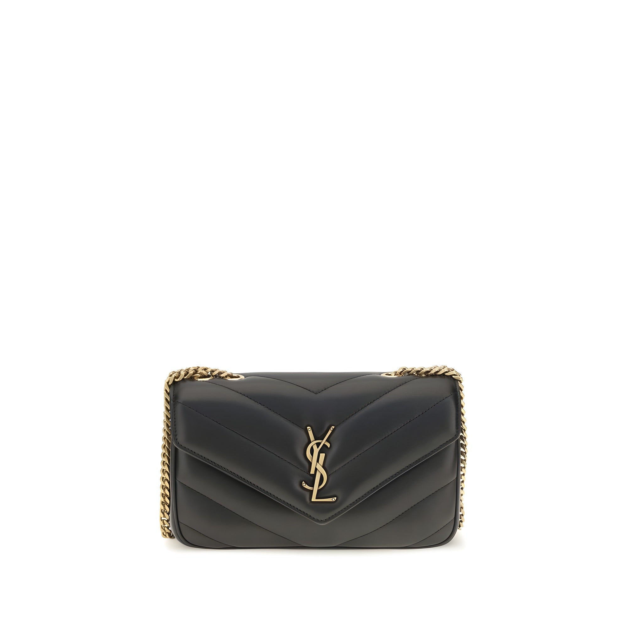 Saint Laurent Black Lambskin Shoulder Bag