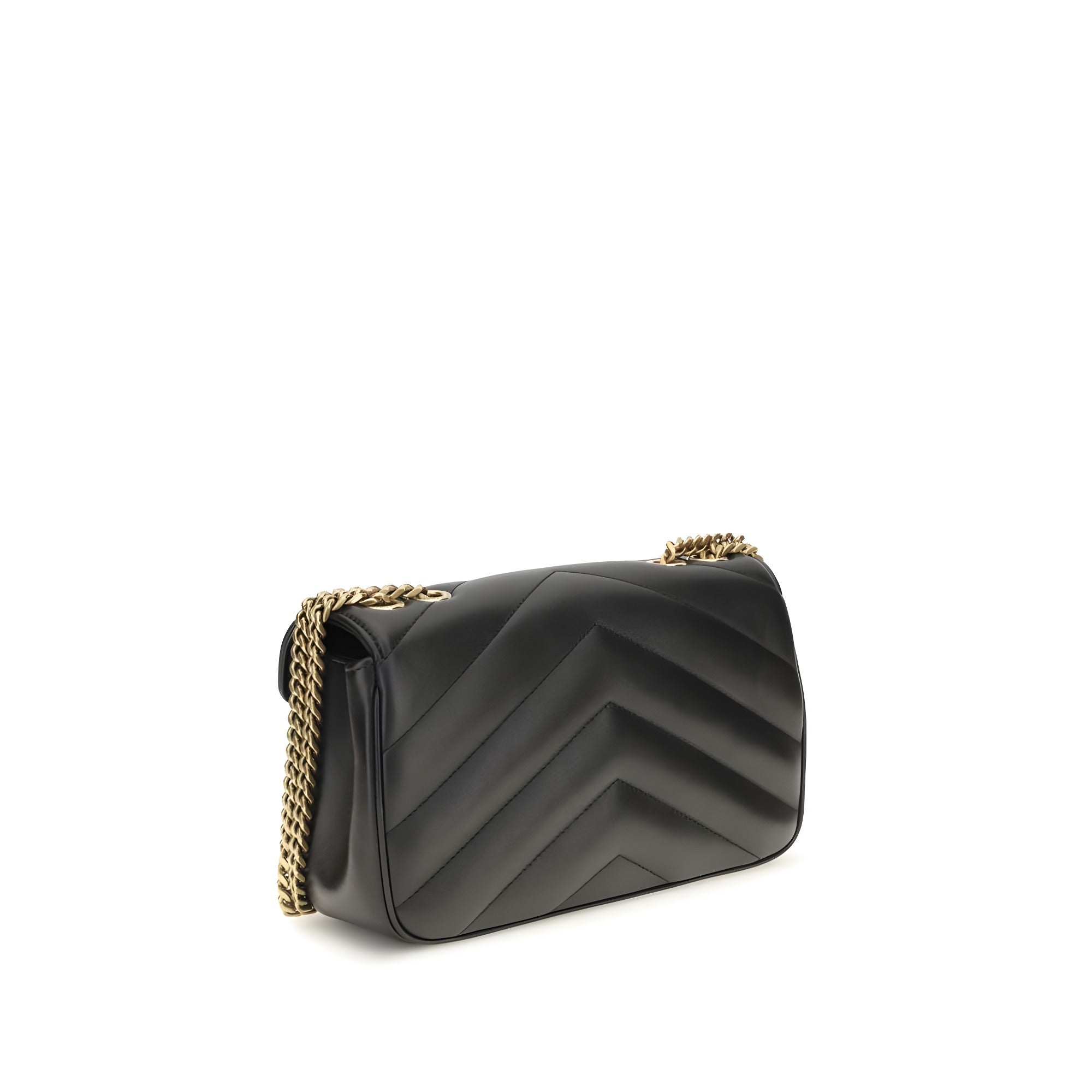 Saint Laurent Black Lambskin Shoulder Bag
