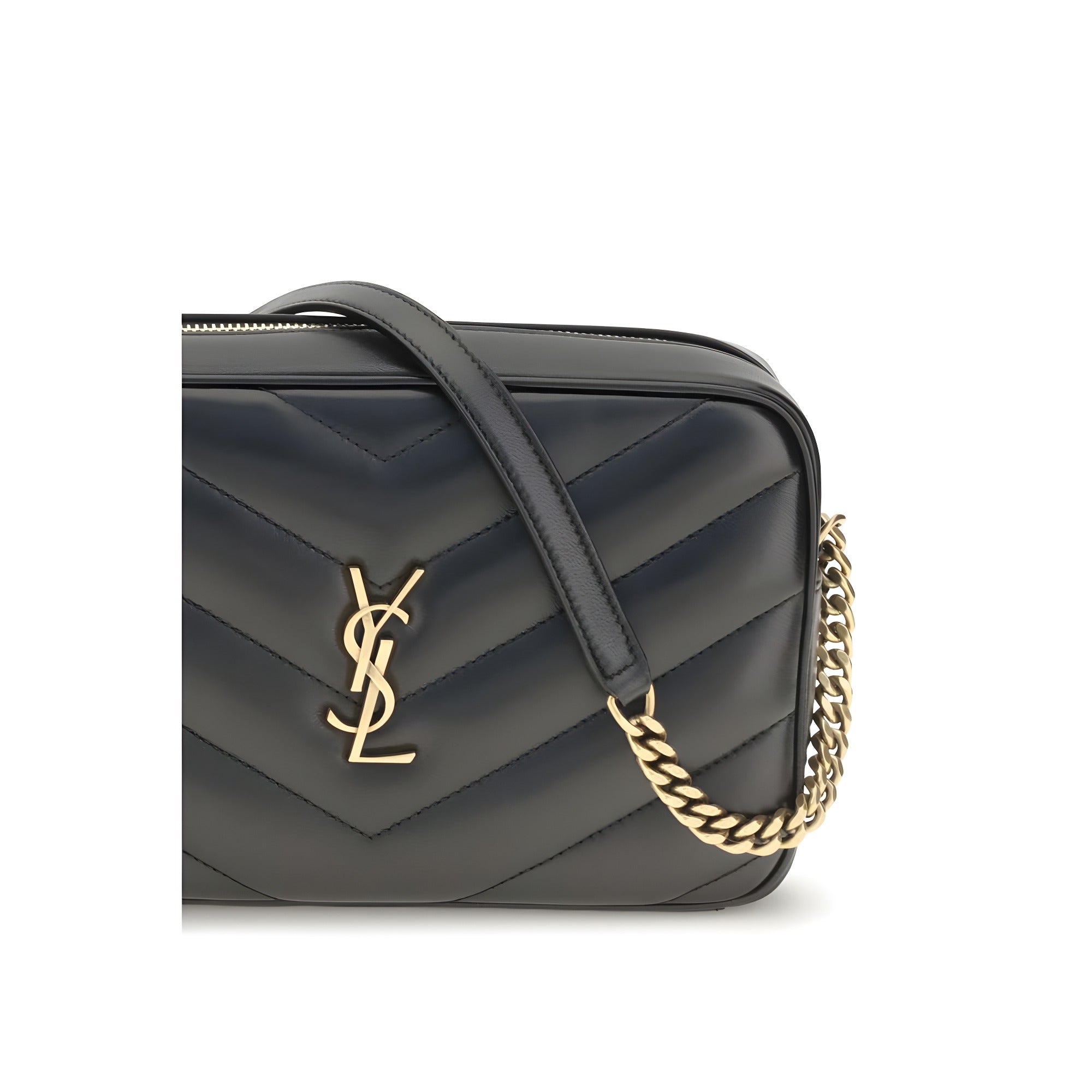 Saint Laurent Black Lambskin Crossbody Bag